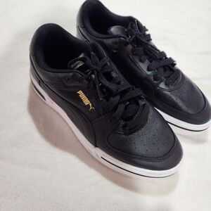 Puma Men's Black Leather Walking Shoes/Sneakers, Size 10